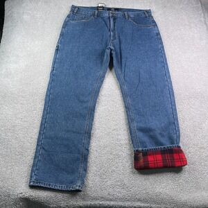 NEW Berkley Jensen Jeans Mens 40x32 Blue Fleece Lined Carpenter Denim NWT